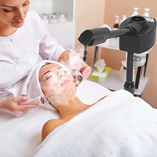Professional Facial Steamer, Loxey Face Steamer with Adjustable Nozzle and Stronger Nano Ionic Hot Mist for Facial Deep Cleaning for Professional Beauty Salon or Home Use(Black).