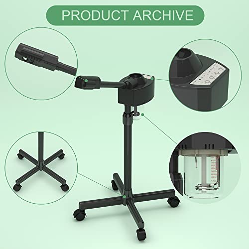 Professional Facial Steamer, Loxey Face Steamer with Adjustable Nozzle and Stronger Nano Ionic Hot Mist for Facial Deep Cleaning for Professional Beauty Salon or Home Use(Black).