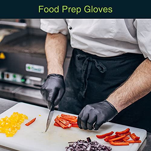 Black Vinyl Disposable Gloves X Large 50 Pack - Latex Free, Powder Free Medical Exam Gloves - Surgical, Home, Cleaning, and Food Gloves - 3 Mil Thickness