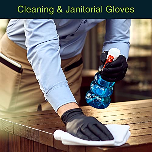 Black Vinyl Disposable Gloves X Large 50 Pack - Latex Free, Powder Free Medical Exam Gloves - Surgical, Home, Cleaning, and Food Gloves - 3 Mil Thickness