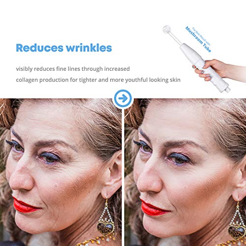 NuDerma Portable Handheld High Frequency Skin Therapy Wand Machine w/Neon – Anti-Aging - Skin Tightening - Wrinkle Reducing - Dark Circles – Blemish Control - Hair & Scalp Stimulator
