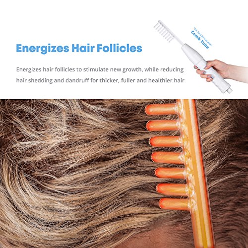 NuDerma Portable Handheld High Frequency Skin Therapy Wand Machine w/Neon – Anti-Aging - Skin Tightening - Wrinkle Reducing - Dark Circles – Blemish Control - Hair & Scalp Stimulator